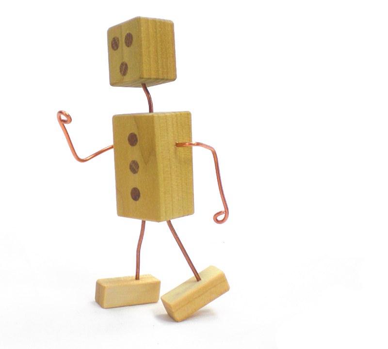 Robot Fashioned from Wood and Wire - Highly Versatile Mechanical Man