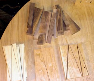 Happy Bungalow Wood Clock Process 05 Wood Segments Laid Out Post Cutting