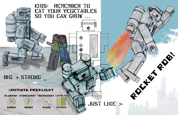 robot comic robot art