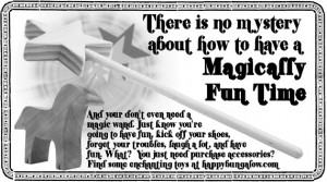 vintage advertisement for magic wand and unicorn