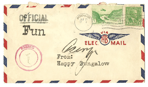 Official Fun Email Signup Happy Bungalow vintage envelope