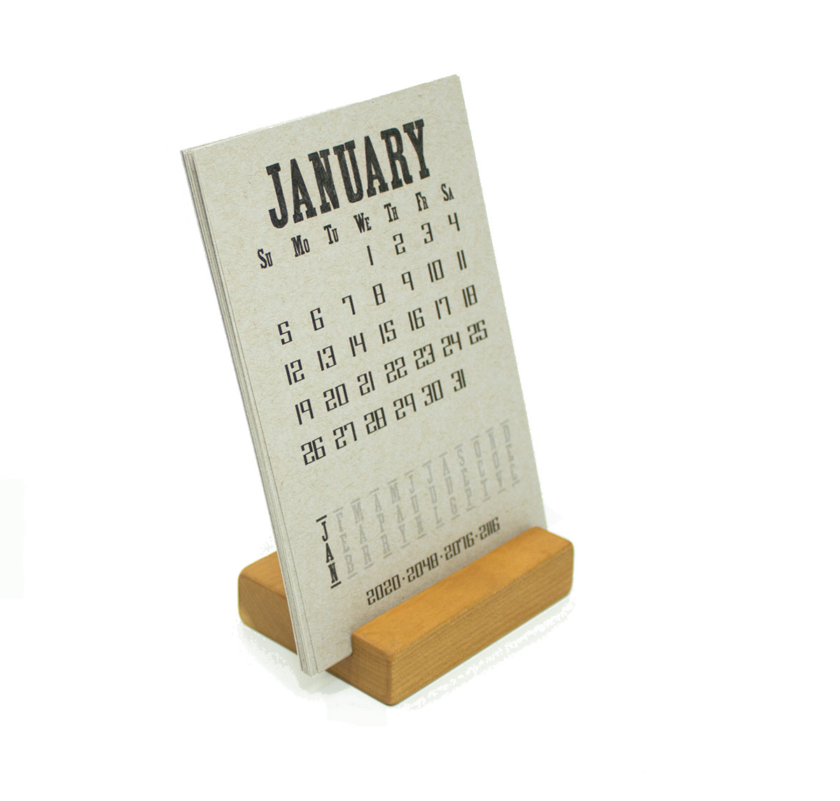 2022 Cherry Wood Desk Calendar Stand Happy Bungalow