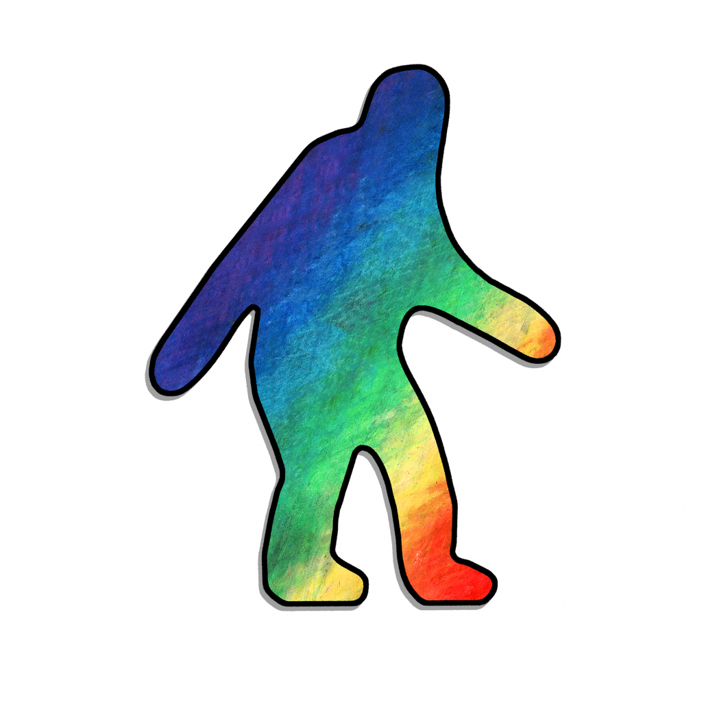 Rainbow Yeti Bigfoot Sticker