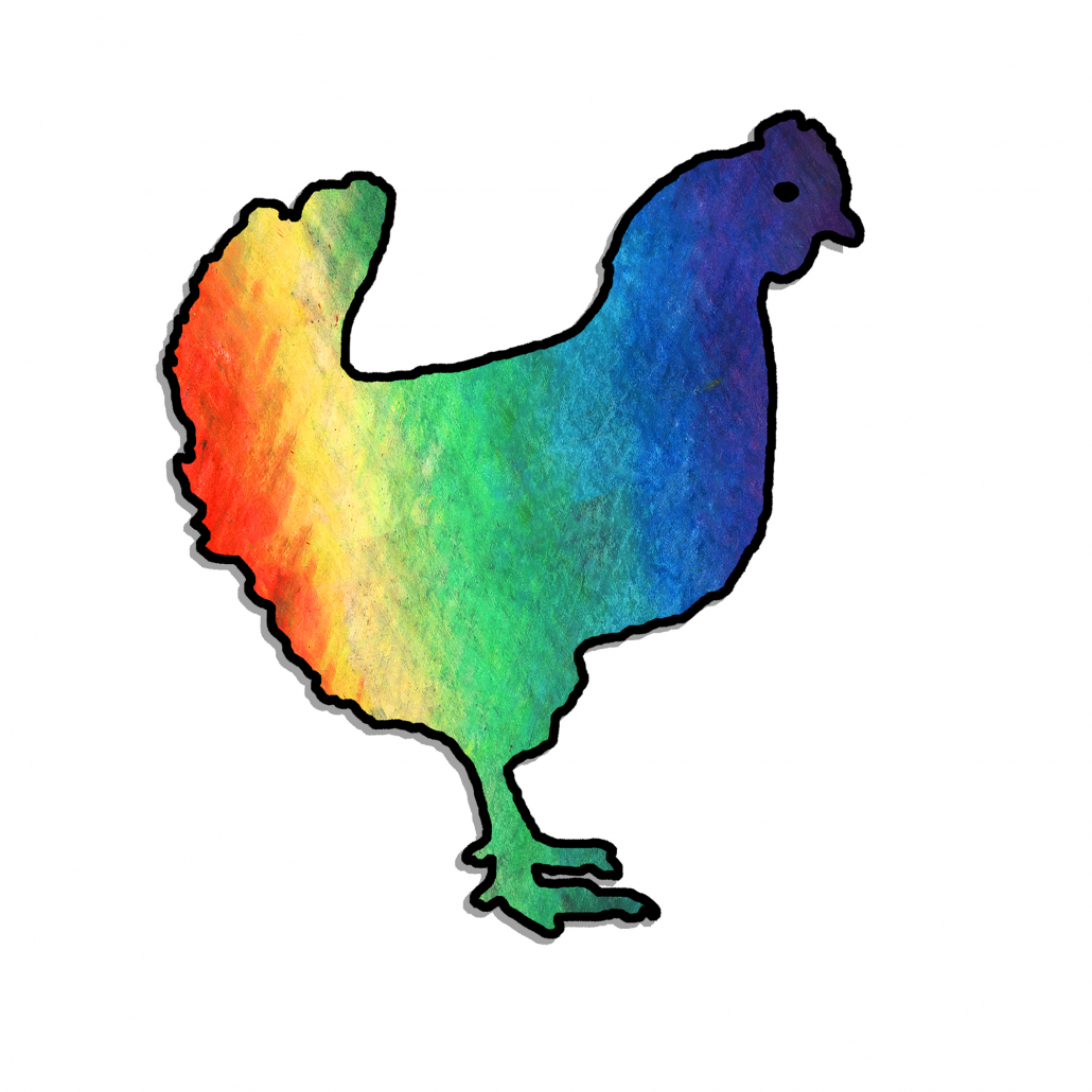 Rainbow Chicken Sticker