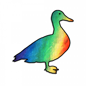 Rainbow Duck Sticker