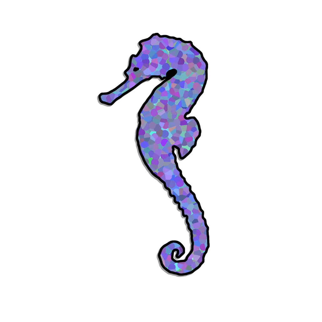 Purple Seahorse Sticker